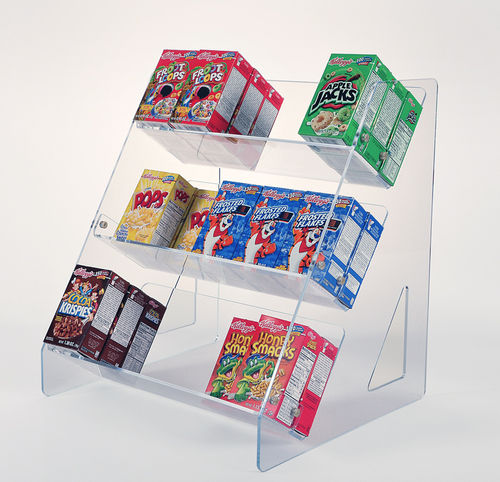 Cereal Box Display for Breakfast Bar | Cereal Box Rack with 3 Shelves #880-1875