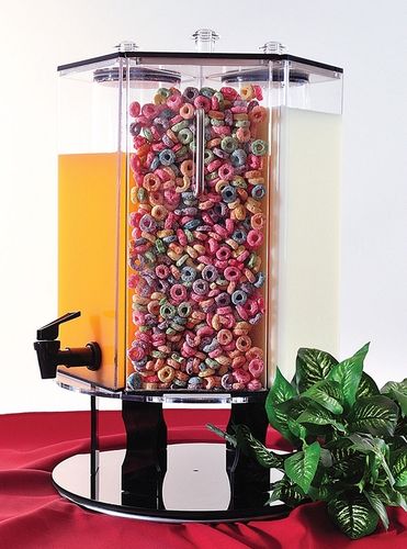 Drink & Cereal Display with Mix & Match Dispensers | Rotating Display for Breakfast Service
