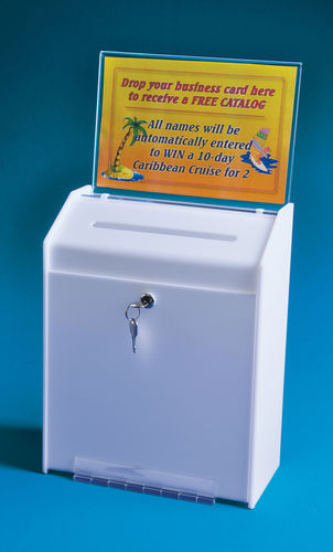 Wall Mounting Collection Boxes  | Optional Sign | Clear or White